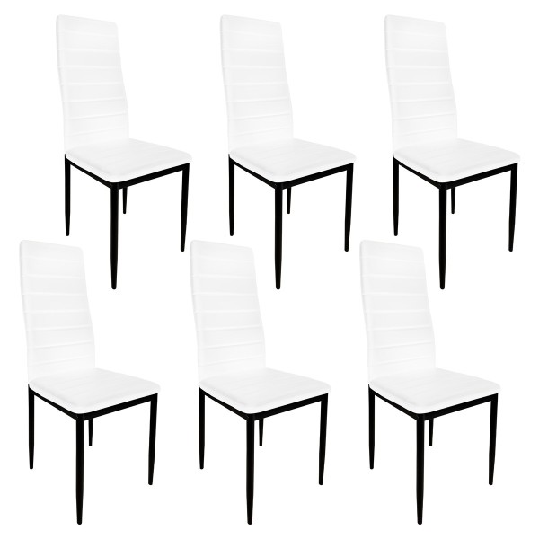 Pack de Mesa comedor + 6 Sillas Tapizadas en Polipiel| Salón