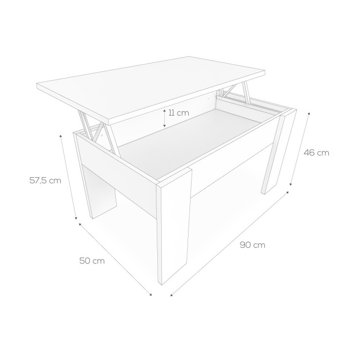 Mesa Centro Elevable De Madera - Duérmete Online Mesa Centro Elevable De Madera - Duérmete Online