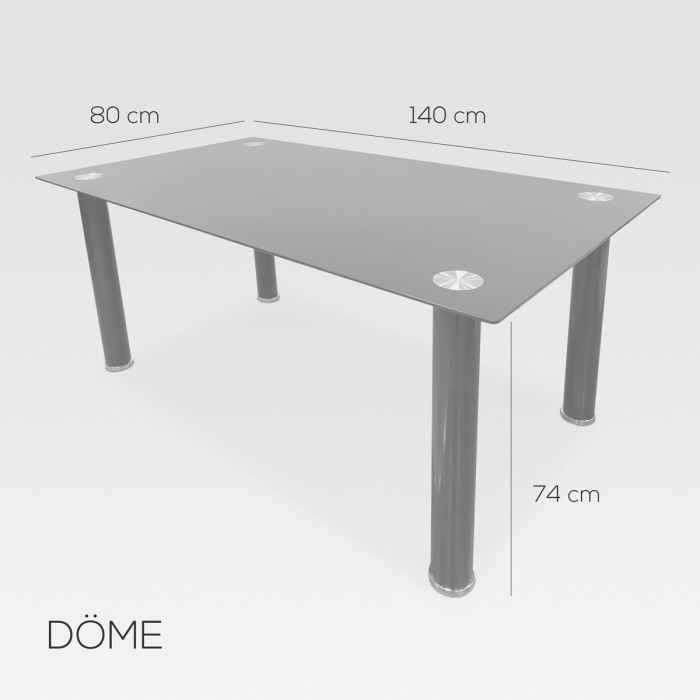 Mesa Comedor o Estudio de Cristal Döme - Duérmete Online Mesa Comedor o Estudio de Cristal Döme - Duérmete Online
