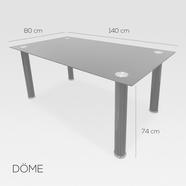 Mesa Comedor o Estudio de Cristal Döme - Duérmete Online
